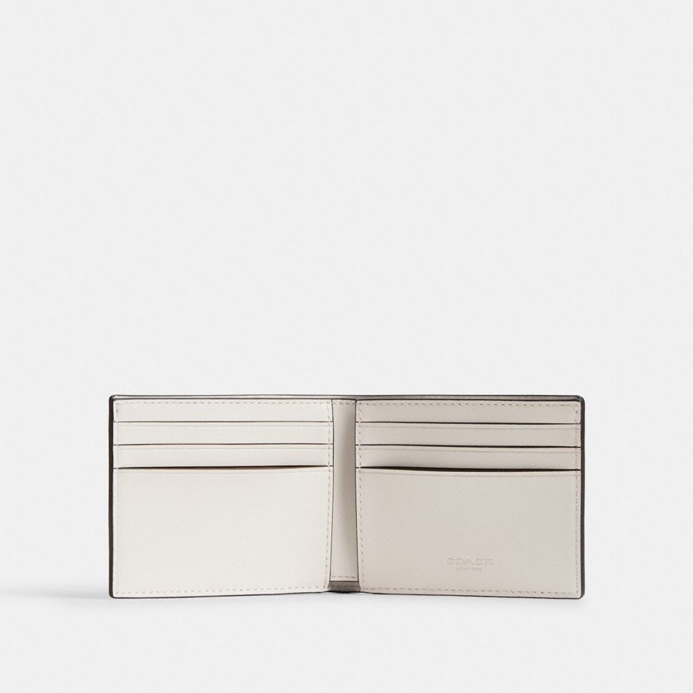 Coach Slim Billfold Wallet In Signature Canvas In Chalk/white