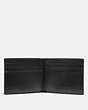 COACH®,SLIM BILLFOLD WALLET IN SIGNATURE CANVAS,Signature Coated Canvas/Smooth Leather,Charcoal/Black,Inside View,Top View