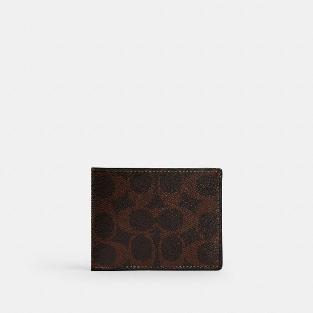 Coach Slim Billfold Wallet In Signature Canvas In Multi