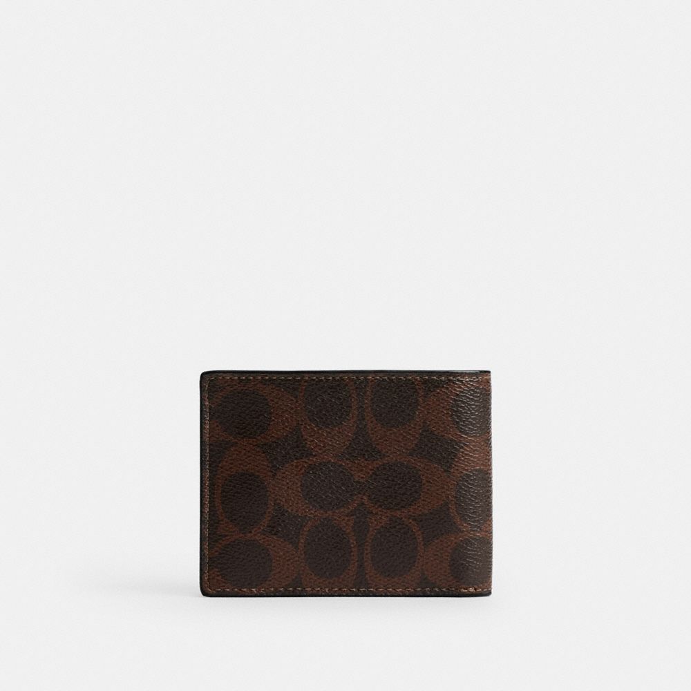 Coach Slim Billfold Wallet In Signature Canvas In Multi