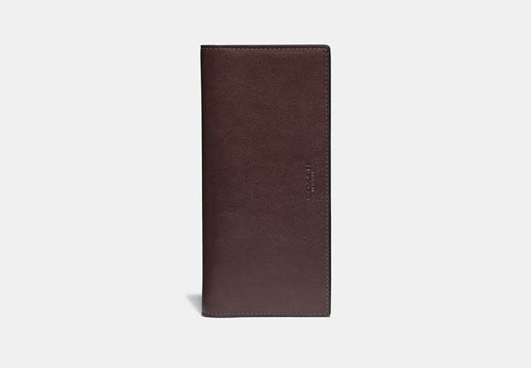 COACH®,BREAST POCKET WALLET,Smooth Leather,Mini,Mahogany brown,Front View