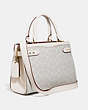 COACH®,HUTTON CARRYALL IN SIGNATURE CANVAS,Coated Canvas,Medium,Brass/Chalk Chalk,Angle View
