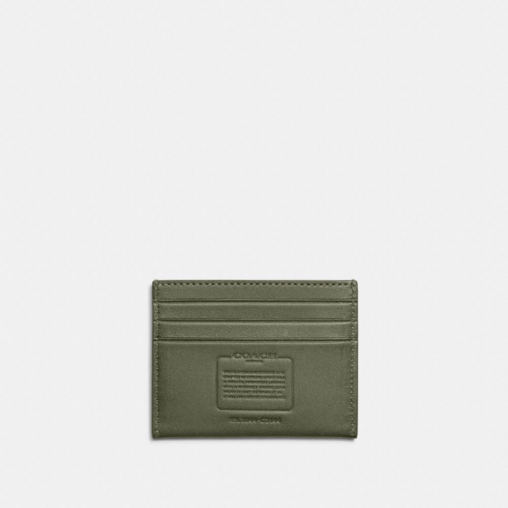 COACH®,ÉTUI-CARTES,Cuir souple,VERT MILITAIRE,Back View