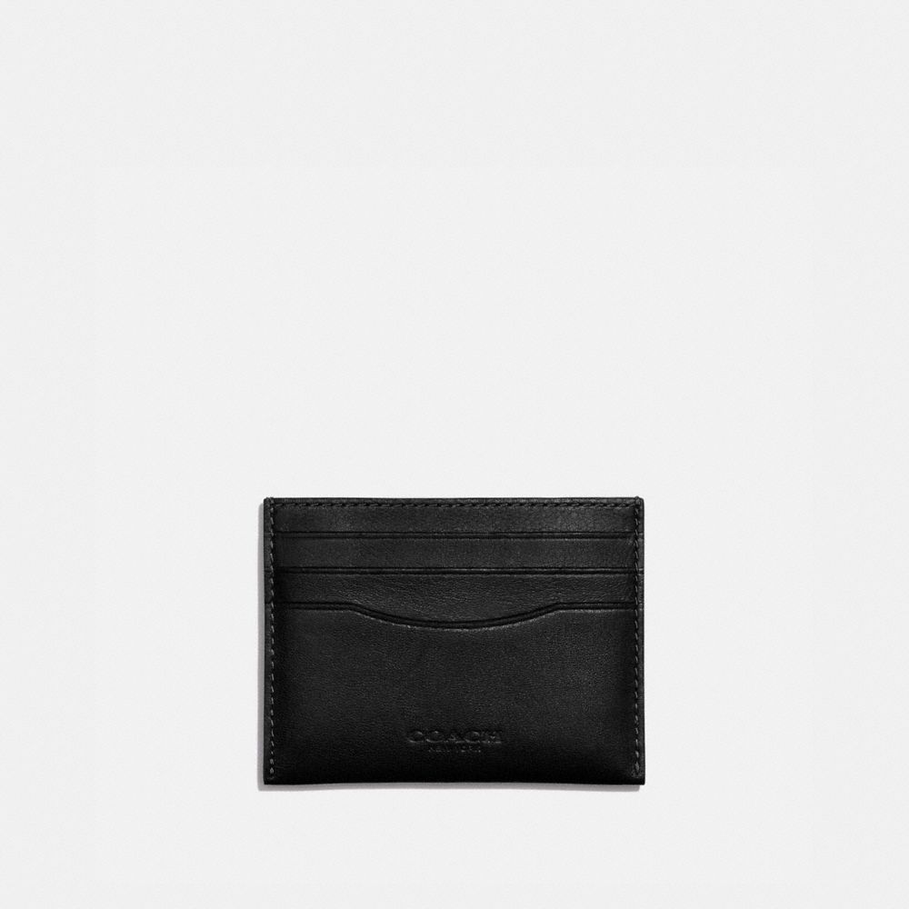 COACH®,CARD CASE,Black,Front View image number 0