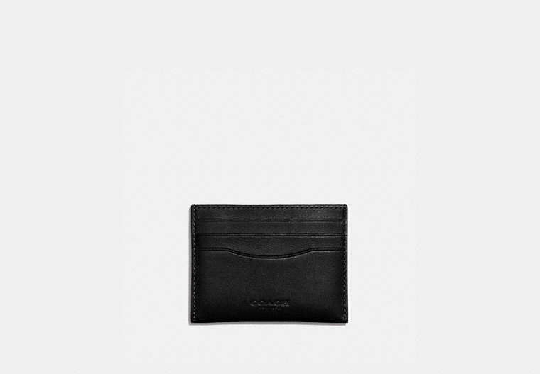COACH®,CARD CASE,Smooth Leather,Black,Front View image number 0