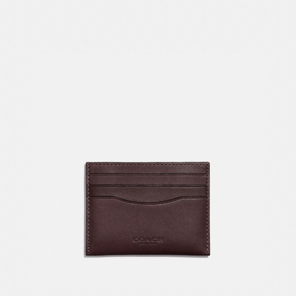 COACH®,CARD CASE,Smooth Leather,Mahogany Brown,Front View