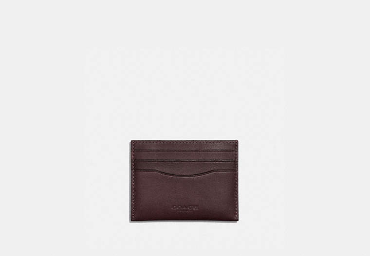 COACH®,CARD CASE,Smooth Leather,Mahogany Brown,Front View