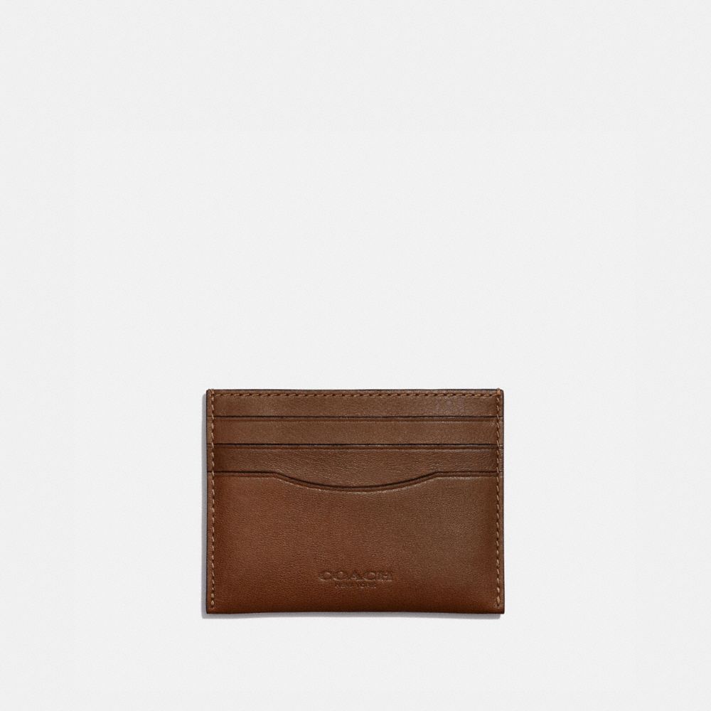 COACH®,CARD CASE,Smooth Leather,Mini,Saddle,Front View
