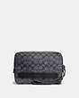 COACH®,POUCHETTE IN SIGNATURE CANVAS,pvc,Small,Charcoal,Front View