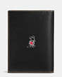 COACH®,MICKEY PASSPORT CASE IN GLOVETANNED LEATHER,n/a,Black,Angle View