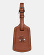 COACH®,MICKEY LUGGAGE TAG IN GLOVETANNED LEATHER,n/a,Dark Saddle,Front View
