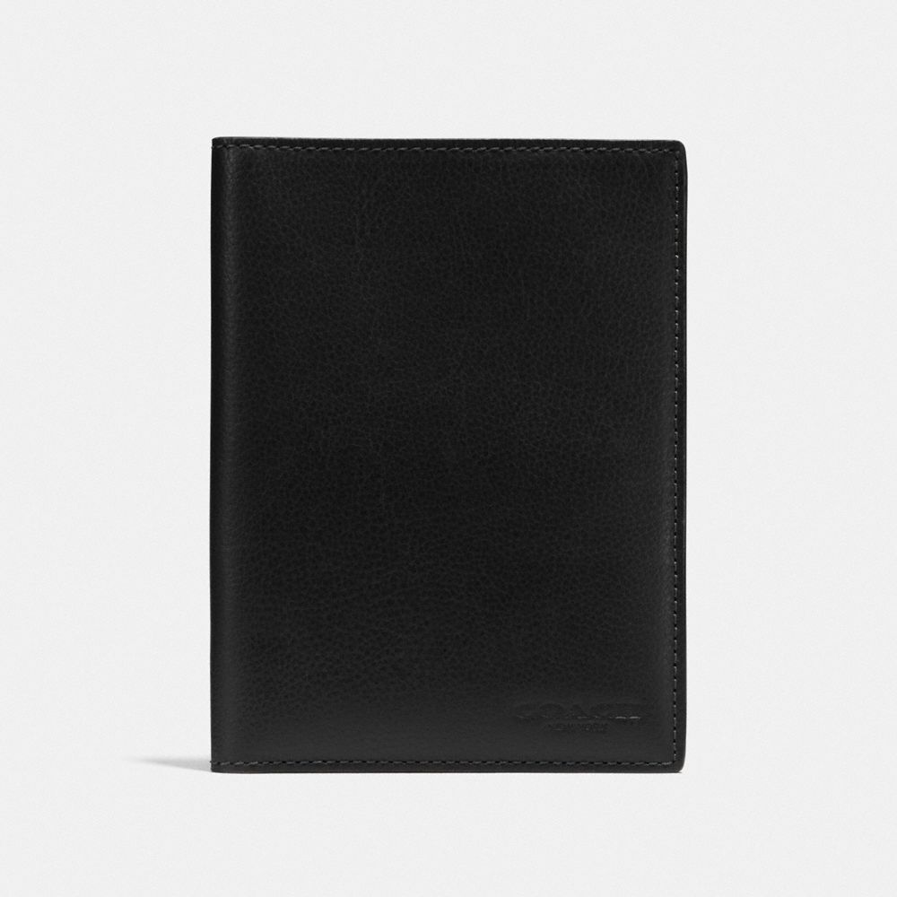 COACH®,PASSPORT CASE,Mini,Black,Front View
