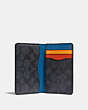 Card Wallet In Signature Canvas With Colorblock Interior