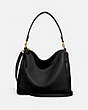 COACH®,SHAY SHOULDER BAG,Leather,Large,Brass/Black,Front View