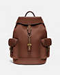 COACH®,WELLS BACKPACK,n/a,X-Large,Brass/Saddle,Front View