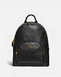 COACH®,CARRIE BACKPACK,Pebbled Leather,Large,Brass/Black,Front View