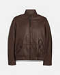 COACH®,LEATHER JACKET,Leather,ESPRESSO,Front View