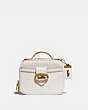 COACH®,RILEY LUNCHBOX BAG,Leather,Medium,Brass/Chalk,Front View
