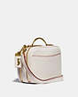 COACH®,RILEY LUNCHBOX BAG,Leather,Medium,Brass/Chalk,Angle View