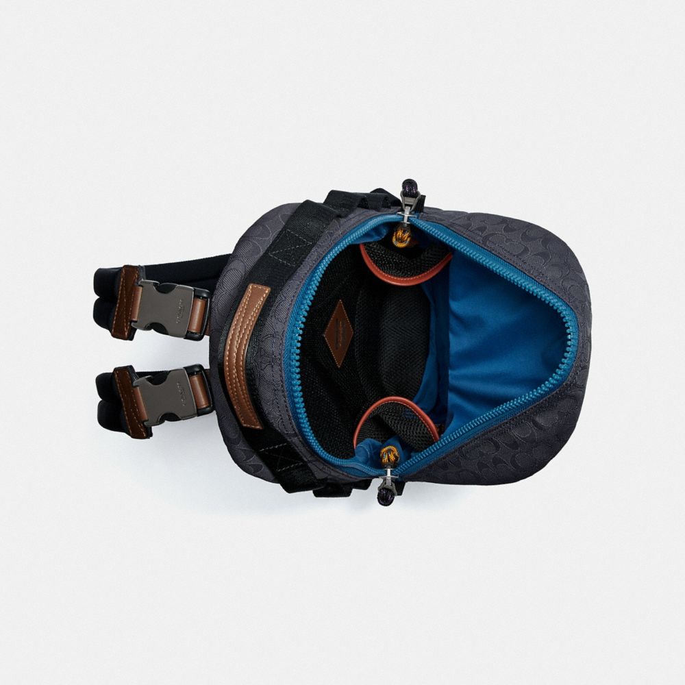 COACH®,Reversible Pacer Backpack In Signature Cordura® Fabric With Coach Patch,,Inside View,Top View