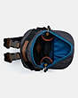 COACH®,REVERSIBLE PACER BACKPACK IN SIGNATURE CORDURA® FABRIC WITH COACH PATCH,n/a,Black Copper/Blue Multi,Inside View,Top View