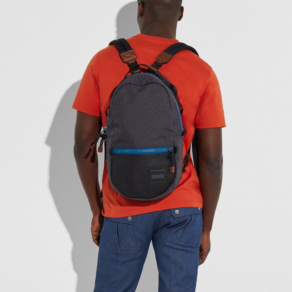 COACH®,Reversible Pacer Backpack In Signature Cordura® Fabric With Coach Patch,,Detail View