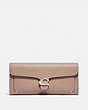 COACH®,TABBY LONG WALLET,Pebbled Leather,Light Antique Nickel/Taupe,Front View