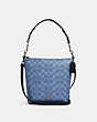 COACH®,MINI ABBY DUFFLE IN SIGNATURE CANVAS,Leather,Silver/Light Denim,Front View