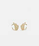 COACH®,APPLE HOOP EARRINGS,Plated Brass,Gold,Front View