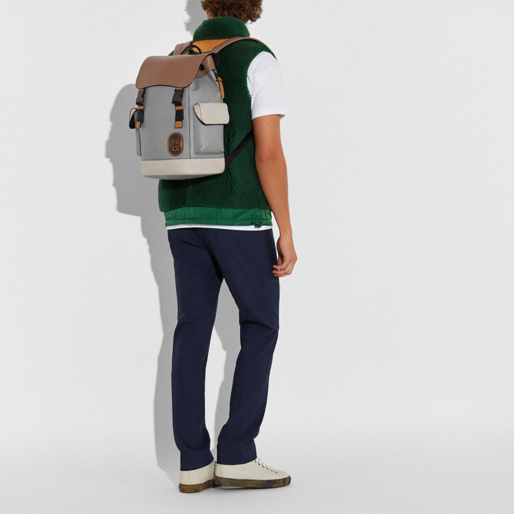 COACH®,Rivington Backpack In Colorblock With Coach Patch,,Detail View