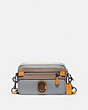 COACH®,ACADEMY CROSSBODY IN COLORBLOCK WITH COACH PATCH,n/a,Small,Black Copper/Washed Steel,Front View