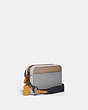 COACH®,ACADEMY CROSSBODY IN COLORBLOCK WITH COACH PATCH,n/a,Small,Black Copper/Washed Steel,Angle View