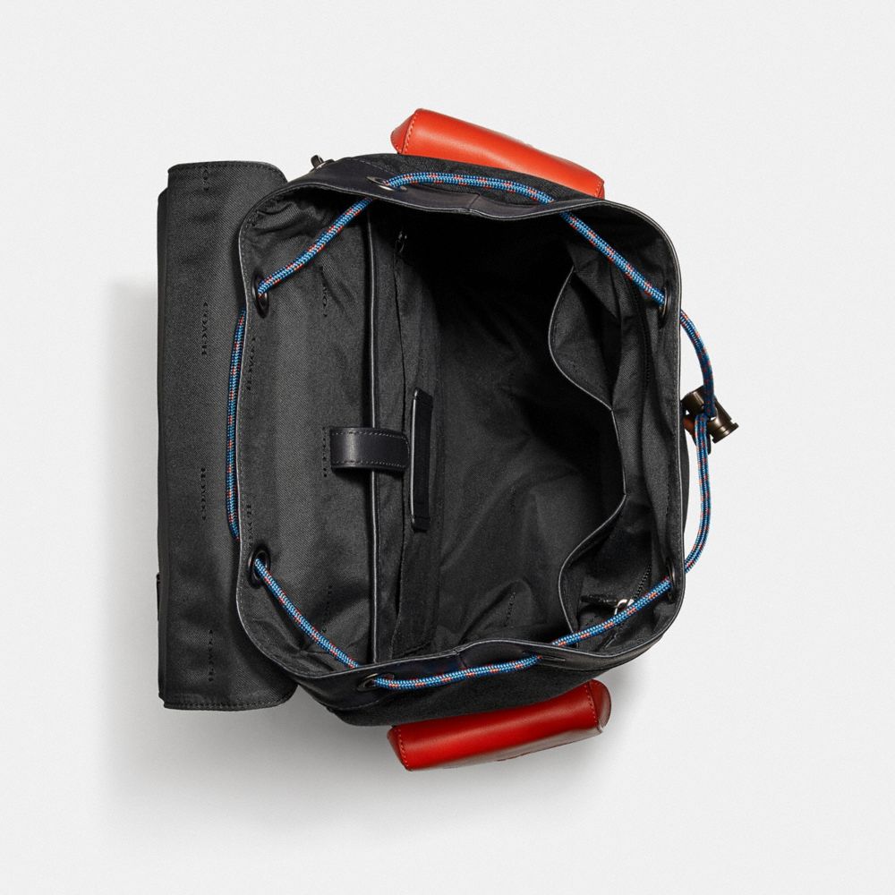 Rivington Backpack In Colorblock Signature Canvas With Coach Patch