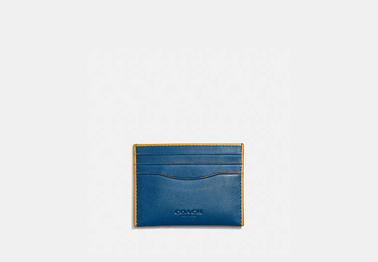 COACH®,CARD CASE,Leather,Pacific/Pollen,Front View