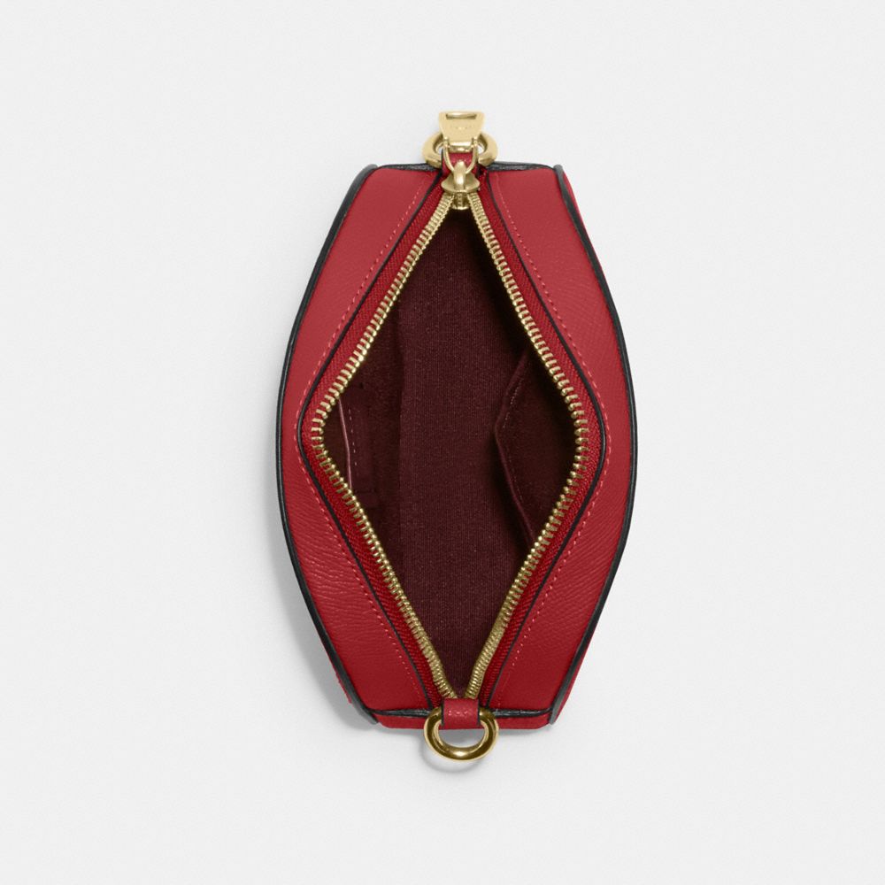 COACH®,MINI SERENA CROSSBODY,Crossgrain Leather,Mini,Gold/1941 Red,Inside View,Top View