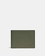 COACH®,SLIM BILLFOLD WALLET,Sport calf leather,Mini,Army Green,Front View