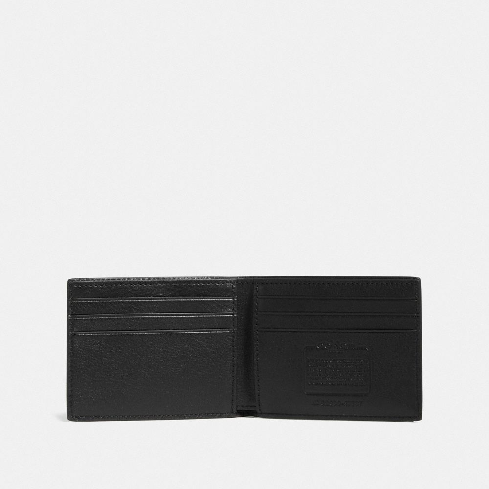 Coach Slim Billfold Sport Leather Wallet Black