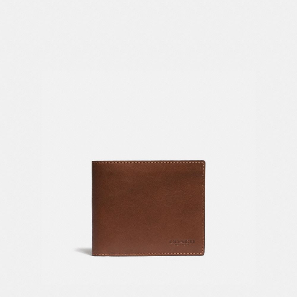 COACH®,SLIM BILLFOLD WALLET,Mini,Saddle,Front View image number 0