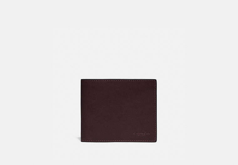 COACH®,3-IN-1 WALLET,Calf Leather,Mahogany Brown,Front View