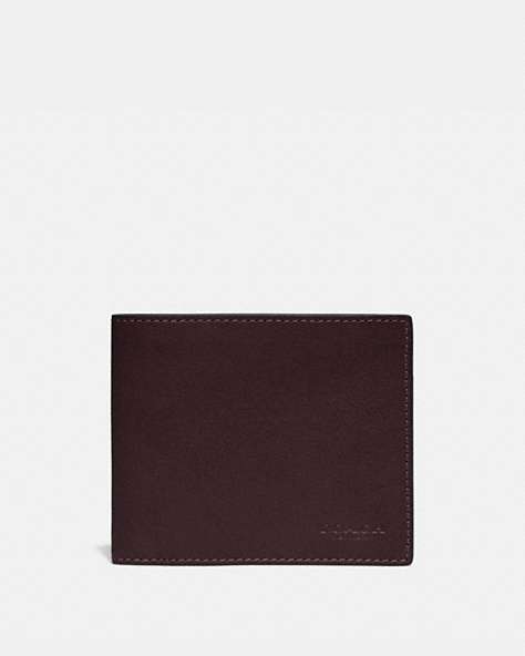 COACH®,3-IN-1 WALLET,Calf Leather,Mini,Mahogany Brown,Front View