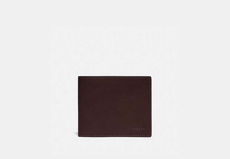 COACH®,3-IN-1 WALLET,Calf Leather,Mini,Mahagony,Front View