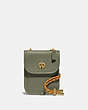COACH®,TURNLOCK POUCH 10,Leather,Mini,Light Fern,Front View