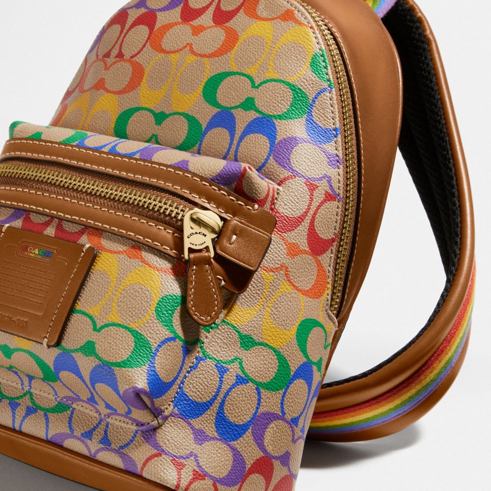 COACH®,Academy Pack In Rainbow Signature Canvas,,Closer View