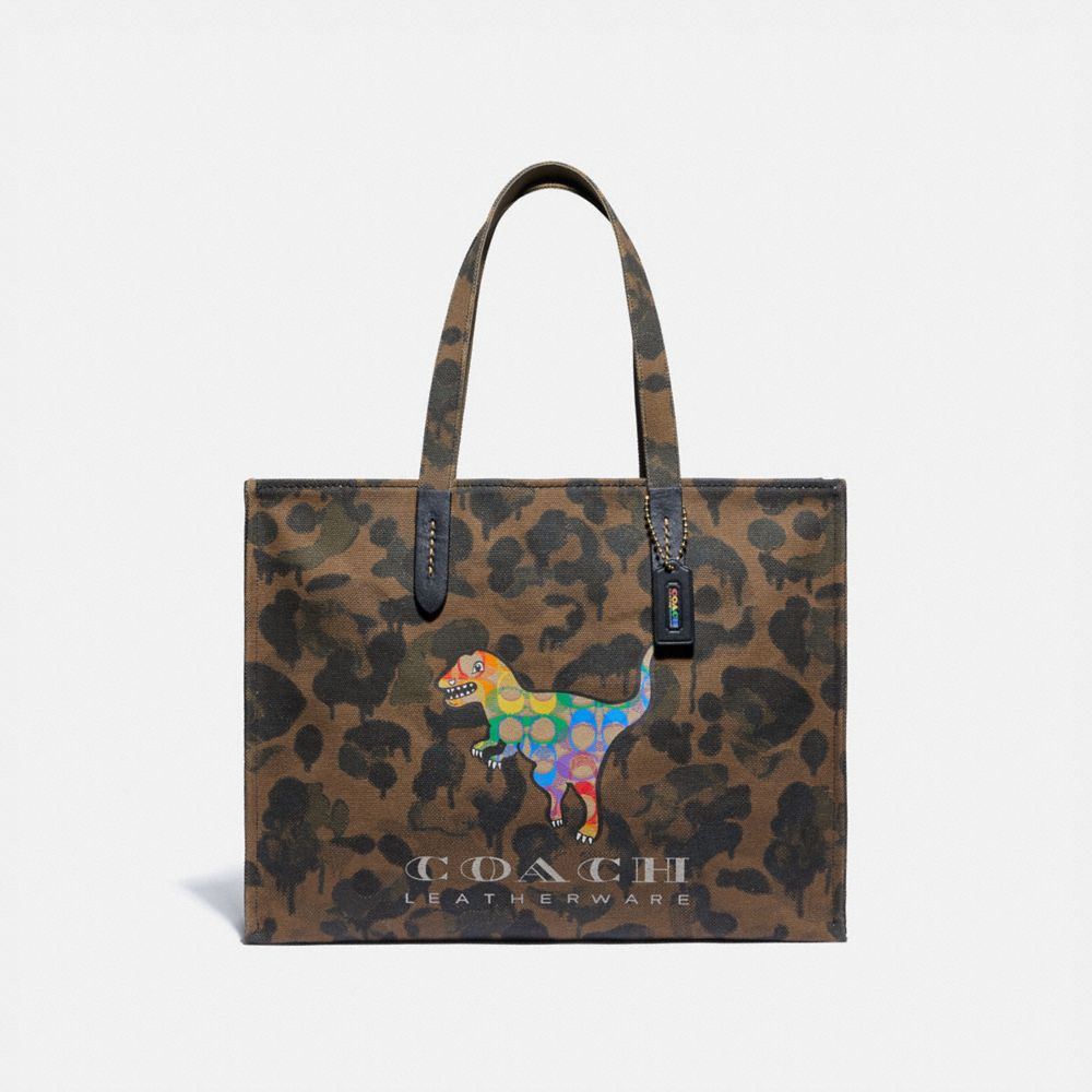 COACH Tote 42 With Rainbow Signature Rexy