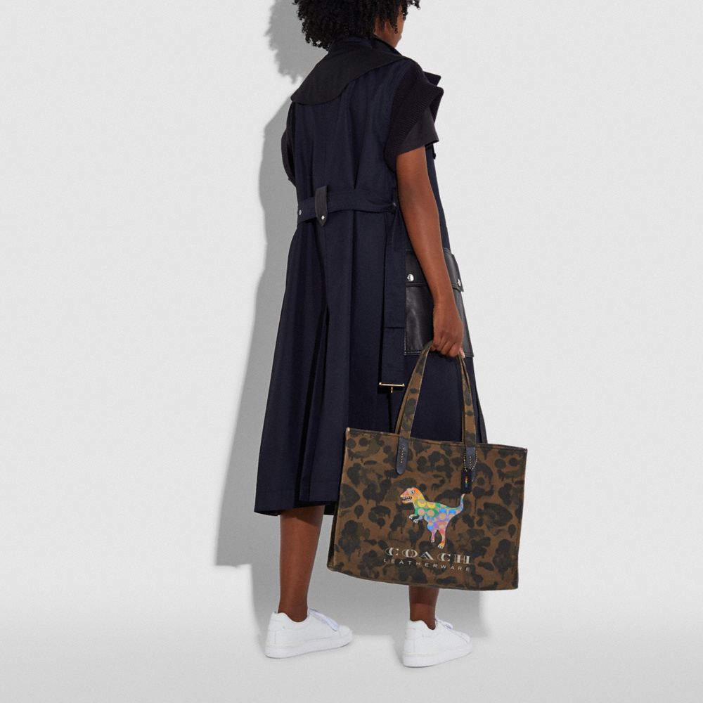 COACH®,Tote 42 With Rainbow Signature Rexy,,Detail View