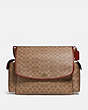 COACH®,BABY MESSENGER BAG IN SIGNATURE CANVAS,Signature Coated Canvas,X-Large,Brass/Tan/Rust,Front View
