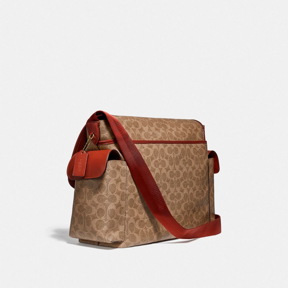 Coach Beige/Brown Signature Canvas And Leather Diaper Messenger Bag Coach |  The Luxury Closet