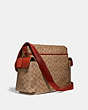 COACH®,BABY MESSENGER BAG IN SIGNATURE CANVAS,Signature Coated Canvas,X-Large,Brass/Tan/Rust,Angle View