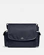 COACH®,BABY MESSENGER BAG,Nylon,X-Large,Light Antique Nickel/Midnight Navy,Front View