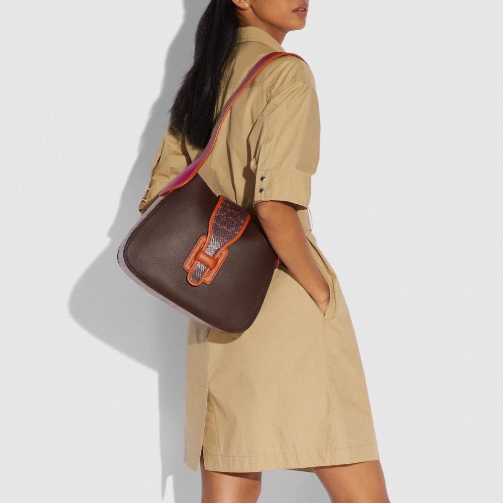 COACH®,Courier Hobo With Snakeskin Detail,,Detail View